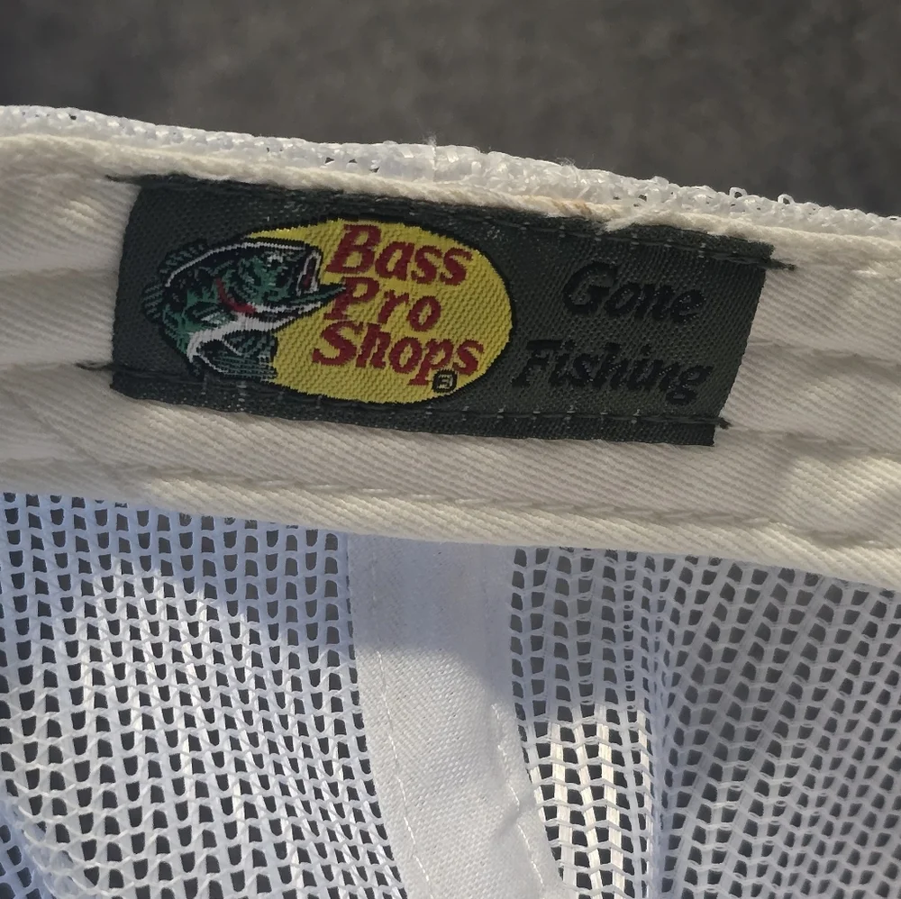 Bass Pro Shops White Mesh Trucker Cap